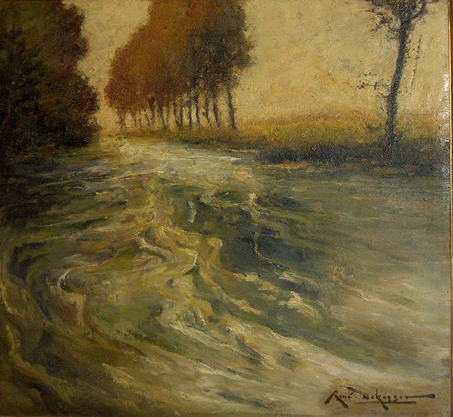 unknow artist Along the canal oil painting image